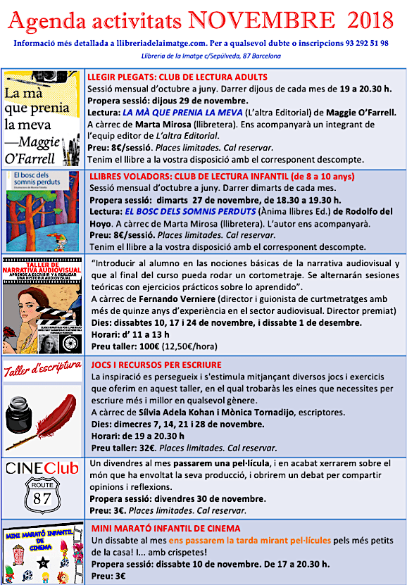 AGENDA ACTIVITATS NOVEMBRE 1