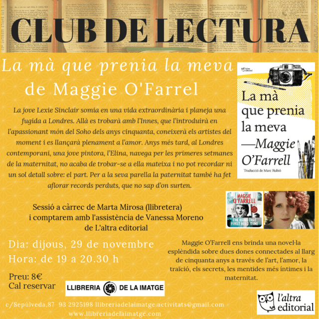 Cartell_CLUB DE LECTURA La mà que prenia la meva