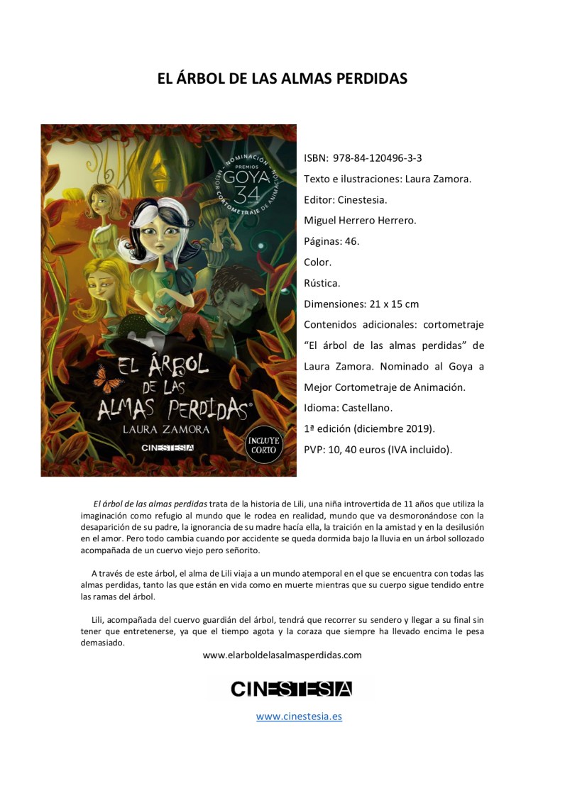 El árbol de las almas perdidas - ficha libro